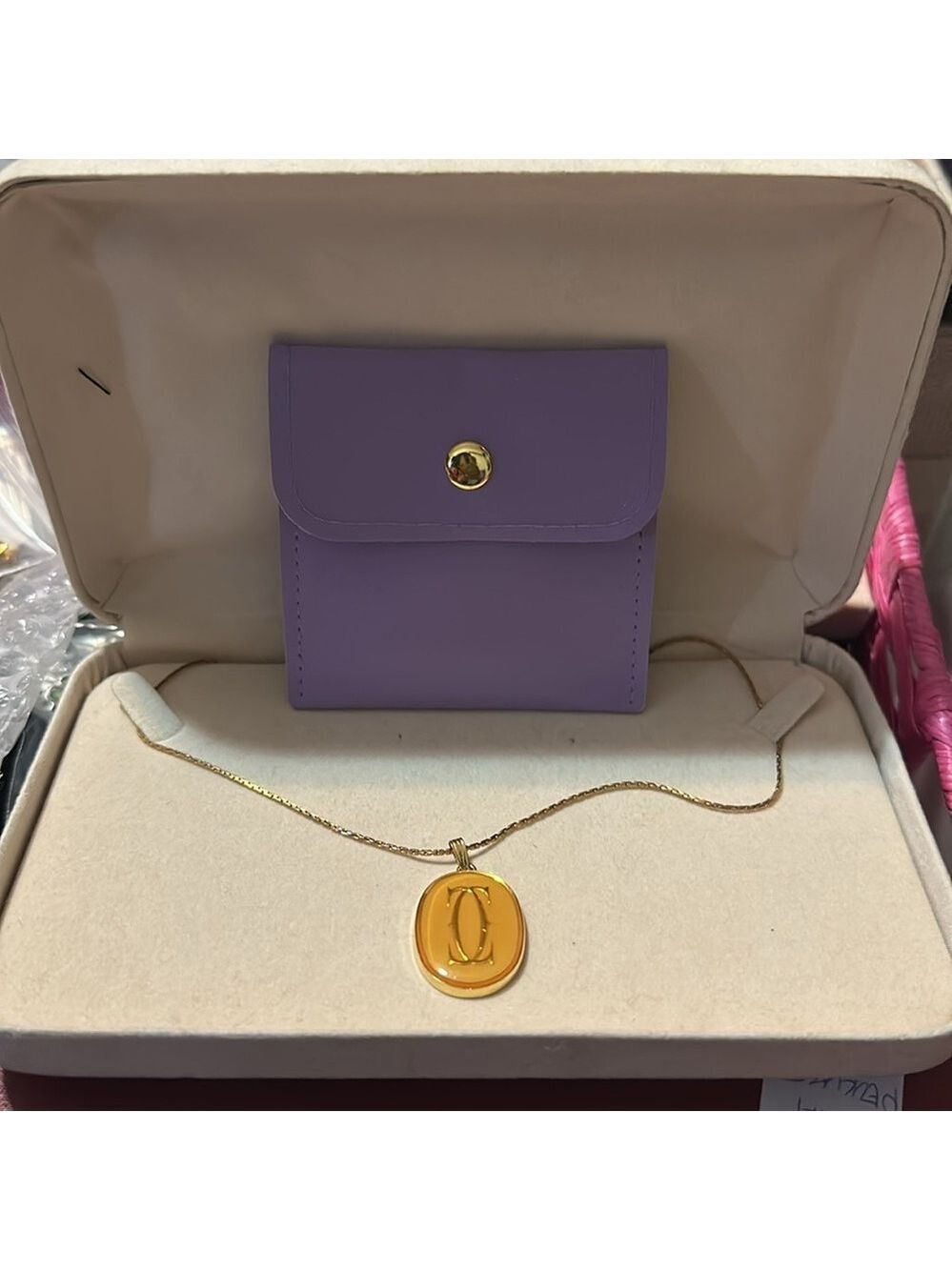 Cartier #10 rare vintage necklace with pendant color gold (Gold plated)